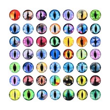 12mm Dragon Eyes, 100 Pcs Round Glass Eyes Animals Crochet Eyes, Multicolor