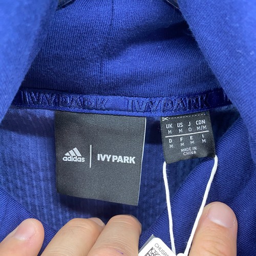 Sudadera con Capucha Adidas X Ivy Park Azul Pana Unisex Mediana Elastizada Nueva con Etiquetas Beyoncé - Imagen 9 de 18