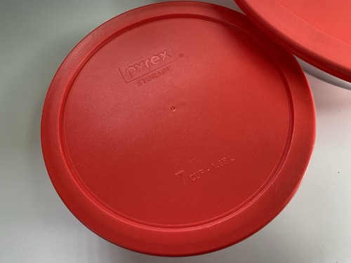 Pyrex Mixing Bowl #326 4qt & 7-Cup Storage Bowl #7203 Both With Red Lids EUC - Picture 17 of 18