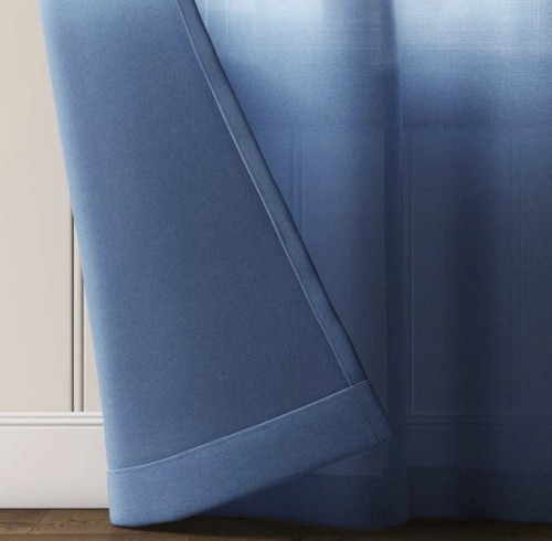 NWT Threshold Farrah Light Filtering Blue 54" x 63" printed Single Curtain 2893 - Picture 2 of 6