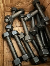 16 pcs lot  7/8"-9 x 6" GRADE B7 , BLACK OXIDE FINISH w/nuts 2 h h fast shipping