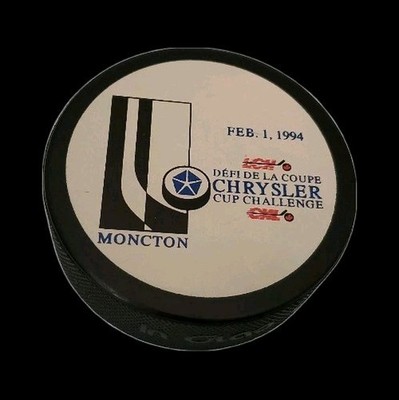 1994 CHL MONCTON CHRYSLER CUP CHALLENGE INGLASCO GAME PUCK Vintage Made In  
