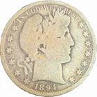 1894 Barber Half Dollar Good Details Key Date ++
