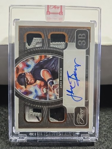 2022 Panini Three and Two JAKE BURGER Rookie QUAD PATCH Auto #RD 2/3 #RDJA-JB