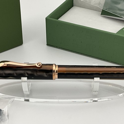 MONTEGRAPPA DUCALE EMPEROR BROWN ROSE GOLD FOUNTAIN PEN FINE NIB - Imagen 6 de 8