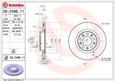 2x Bremsscheibe innenbelüftet 09.C496.11 BREMBO für ALFA ROMEO STELVIO GIULIA