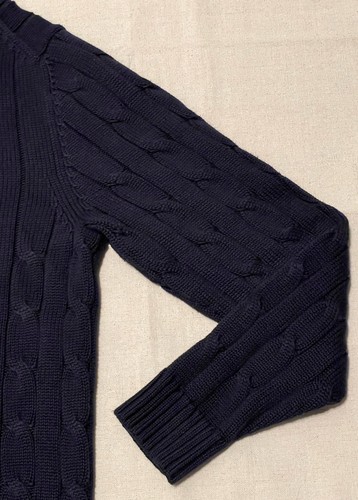 Cárdigan suéter Brooks Brothers para hombre azul tejido con cable chal clásico talla pequeña - Imagen 16 de 16