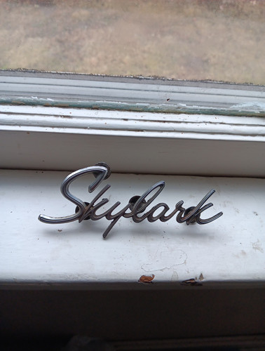 Vintage Buick Skylark Emblem Script OEM Retro Muscle Car Lowrider - Foto 1 di 3