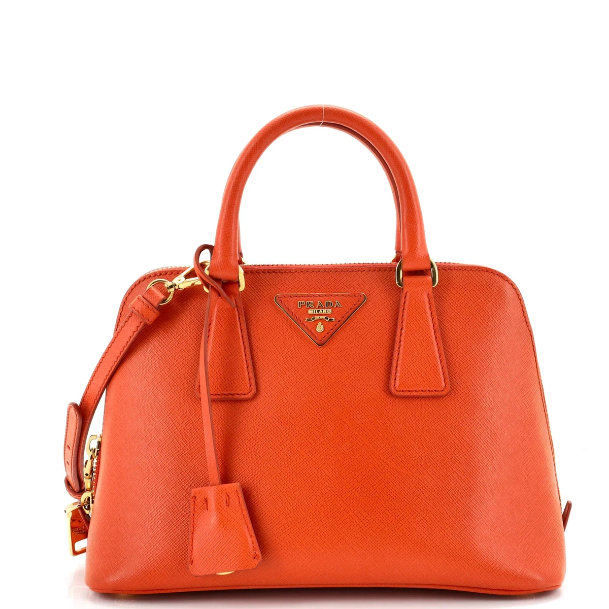 PRADA Leather Exterior Orange Bags & Handbags for Women for sale