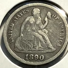 elf Seated Liberty Dime 1890  Legend Obverse   C153
