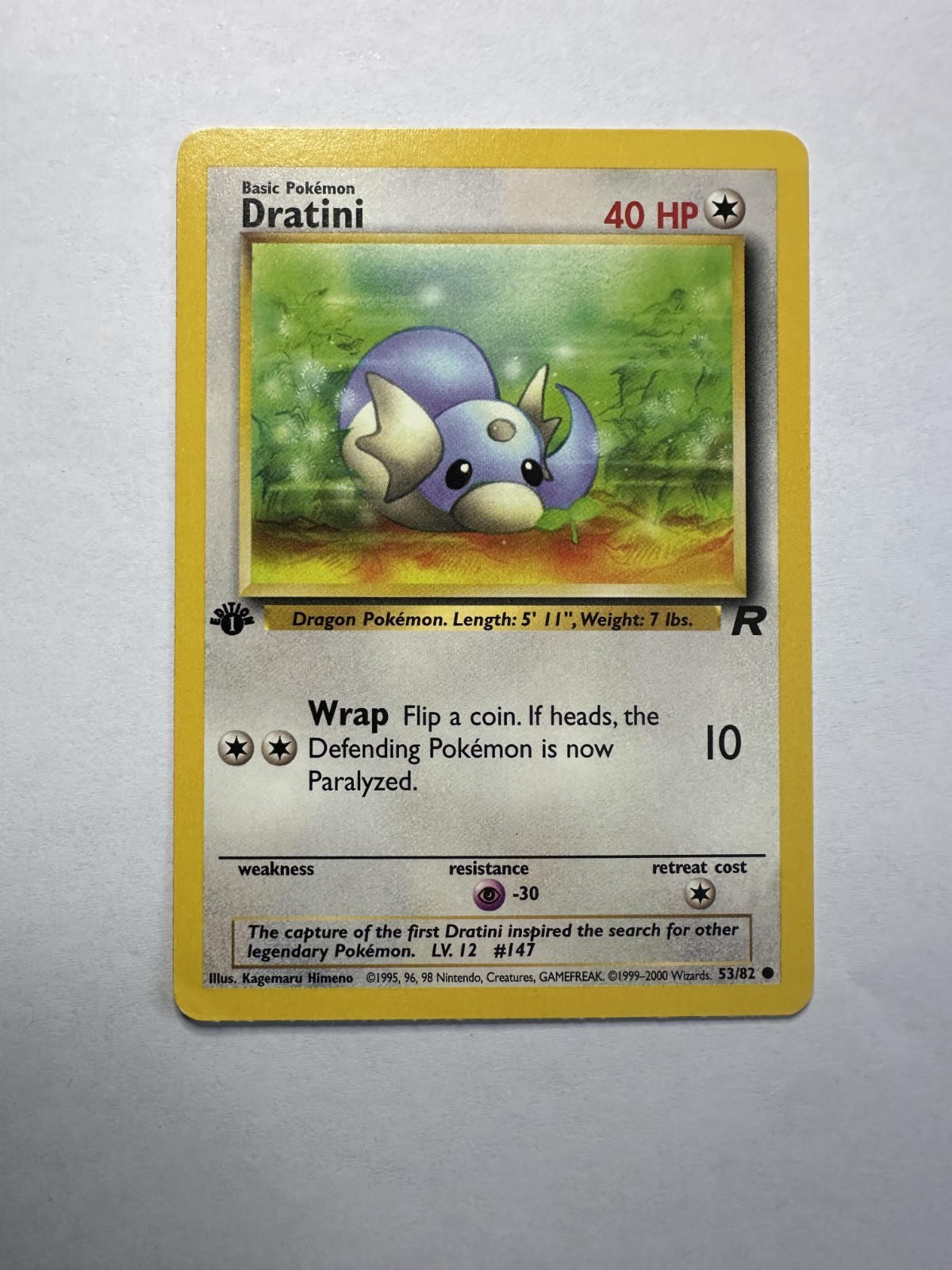 Dratini 1st Ed. - 53/82 Team Rocket - WOTC - Pokémon TCG - NM