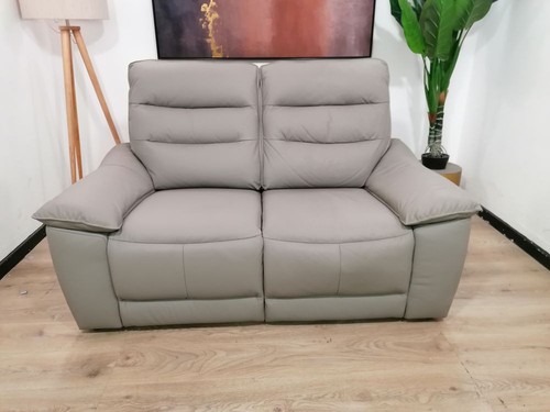 Oak Furnitureland Carter Light Grey Leather 2 Seater Sofa RRP £1349.99 - Picture 7 of 10