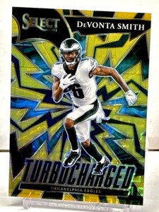 2021 Select Devonta Smith Turbocharged GOLD /10 Insert SSP Rookie Eagles RC