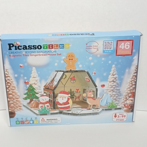 Picasso Tiles Holiday Gingerbread House Magnetic Tiles  Christmas Santa Winter - Picture 1 of 14