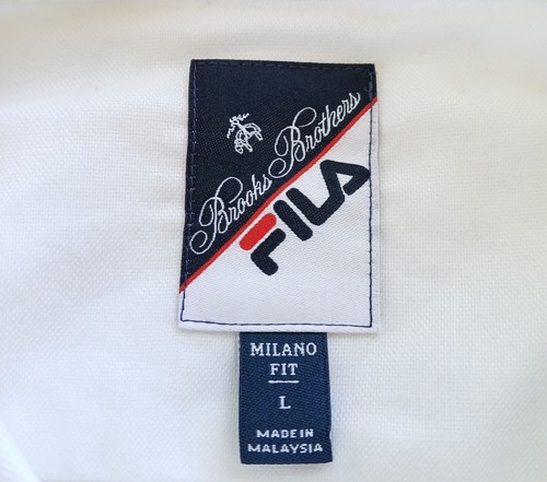 Brooks Brothers x Fila Button Up Shirt L Mens White Milano Fit Long Sleeve $148 - Picture 7 of 12