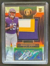 2024 Panini Gold Standard Dallas Turner RC Patch White Auto #69/75 Vikings