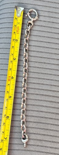 Nice Vintage Italian Designer Milor Sterling Silver Bracelet Rolo Chain 7” - Picture 4 of 7