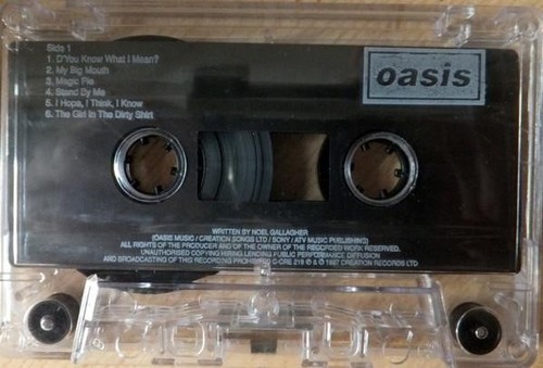 Oasis Be Here Now cassette UK Creation 1997 cassette clear shell silver print - Picture 12 of 12