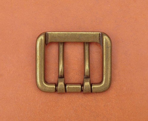Antike Messing Double Pin Leather Belt Gürtelschnalle Passend für 4mm Riemen - Bild 8 von 10