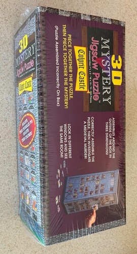 CULPRIT CASTLE 3D Mystery Jigsaw Puzzle (1996 Buffalo) -- 504 Piece -- SEALED - Picture 2 of 2