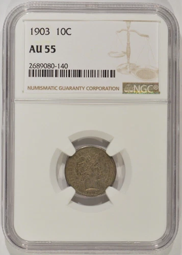 1903 Barber Silver Dime 10c NGC AU55 2689080-140
