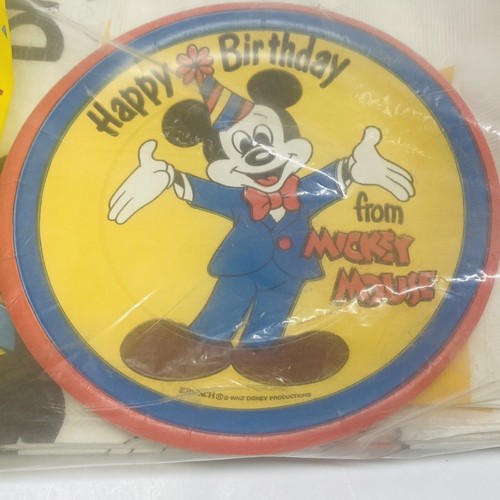 New Mickey Mouse Birthday Party Supplies Vintage Tablecloth Napkins Cups Plates - Picture 3 of 5