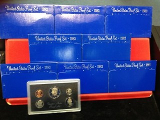 8 Set LOT of 1983 S U.S. Proof Sets ORIGINAL