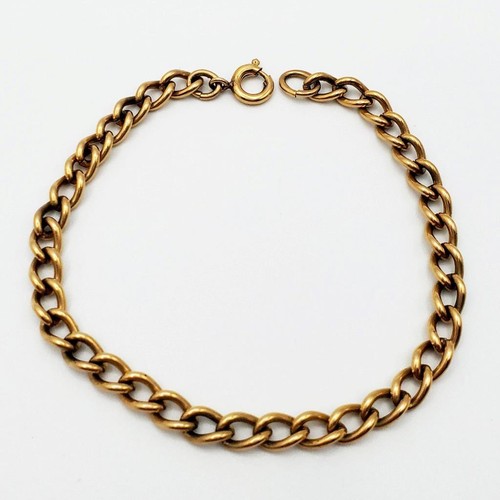 "Brazalete de cadena de relleno de oro vintage de 7"" con dije de eslabones de 5 mm AJC Co" - Imagen 7 de 7