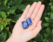 2 Lapis Tumbled Stones: (Premium Quality 'A' Grade Lapis Lazuli)