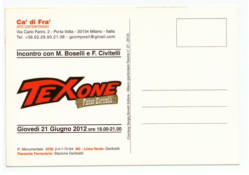 CARTOLINA PROMOZIONALE Texone Ca' di Fra' con Tex Willer - Foto 2 di 2