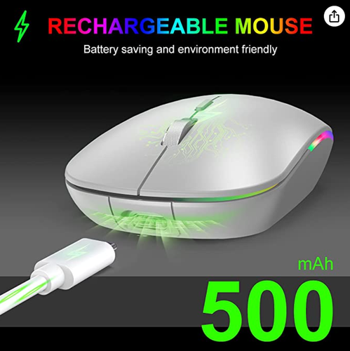 x3 Aqua RGB LED Wireless Mouse Rechargeable Bluetooth Dongle Receive 2.4G - Picture 5 of 12
