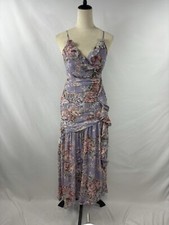ASTR the Label Kiana Dress Light Purple Floral Small Ruffles Ruched Wedding