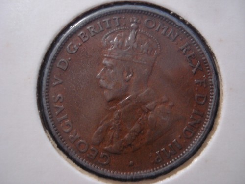 Australian 1927 Half Penny 8 Pearls Coin KGV (NN03) - Picture 2 of 2