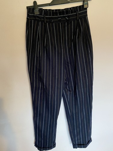 Good Condition- Women's- Topshop- Tall- Size 12- Blue striped paper bag trousers - Picture 5 of 5
