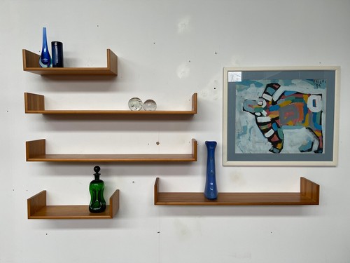 5 Stück Stylische Vintage 60er/70er Jahre Wandregale Holz Kiefer modern - Picture 9 of 19