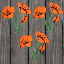 Poppy Embroidered Patch — 3-Pack — Iron On