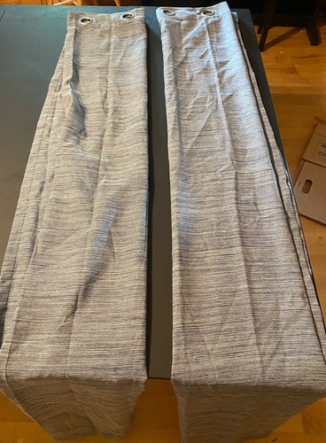 Set of 2 Blur / Gray Polyester 52 X 84" Curtains Classic Casual - Picture 3 of 6