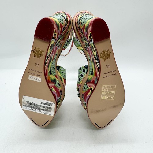 Charlotte Olympia Wedge Sandals Colorful Chunky Heel Size 38 Unused - Picture 11 of 12