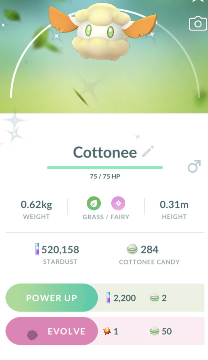 Pokemon New Release Shiny Cottonee Registered Or 30 Days