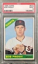 1966 TOPPS BOB PRIDDY #572 PSA 9 MINT SAN FRANCISCO GIANTS