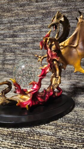 The Dragon Of Destiny Crystal Ball Statue By Julie Bell - Picture 2 of 16