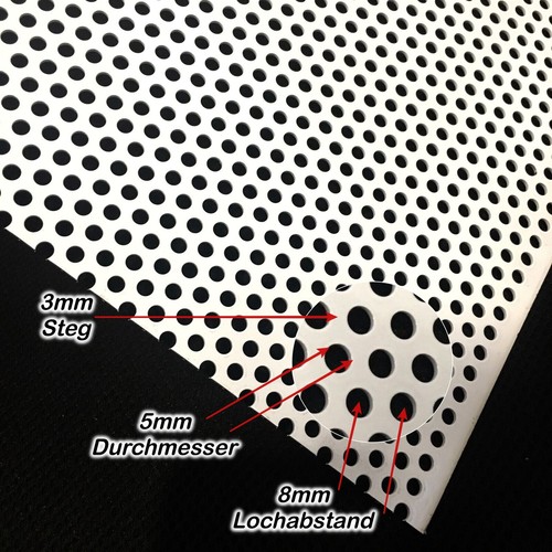 Magnettafel Stahl Verzinkt Lochblech RV5-8 Schwarz / Weiß Stahl 1,5mm dick Blech - Bild 5 von 5