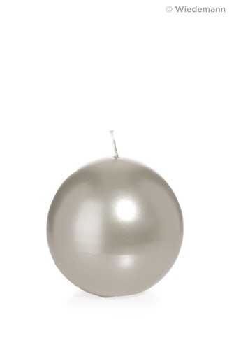 6x Kugelkerze Ø100mm Farbe Silber lackiert von Kerzen Wiedemann RAL Topware - Picture 1 of 4