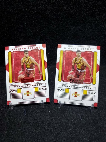 2020-21 Panini Contenders Winning Ticket Tyrese Haliburton Red Parallel + Base