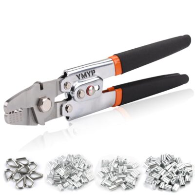 Up To 2.2mm Wire Rope Crimping Tool With 180 Pcs Sleeves & 10 Pcs Stainless Stee