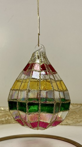 Decorazione Natalizia Vintage Geometrica Multidimensionale Vetro Soffiato Iridescente - Foto 3 di 10