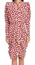 WOW! New Tags Isabel Marant "Atoae" stretch silk geo print dress $1505 sz 34 US2