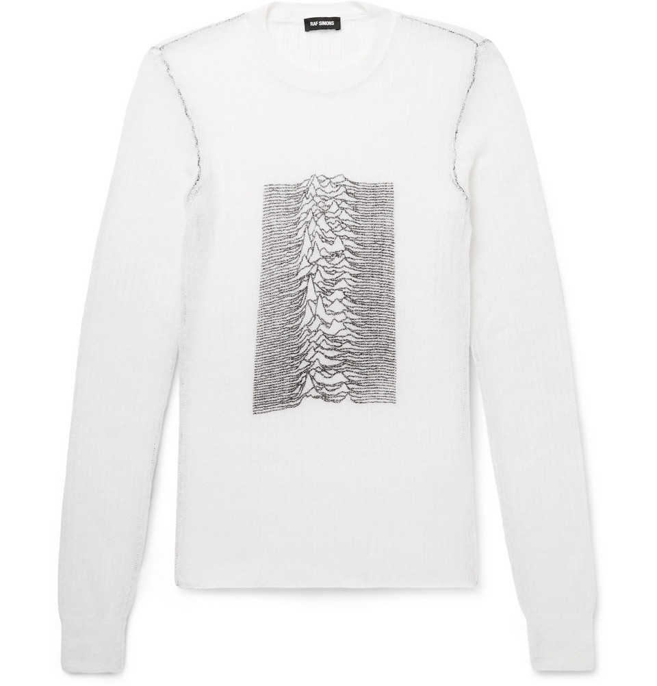 RAF SIMONS Joy Division Sweater New White Knitter Jumper Album RAF SIMONS Joy Division Sweater New White Knitter Jumper Album