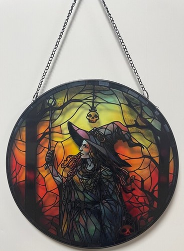 Halloween Stained Glass Window Hanging 12 Inch - Picture 19 of 22
