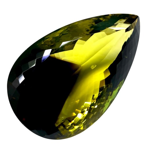 Cuarzo de limón orgánico natural certificado AAA 41x30 mm piedra preciosa talla pera grande VVS 185 quilates - Imagen 6 de 13